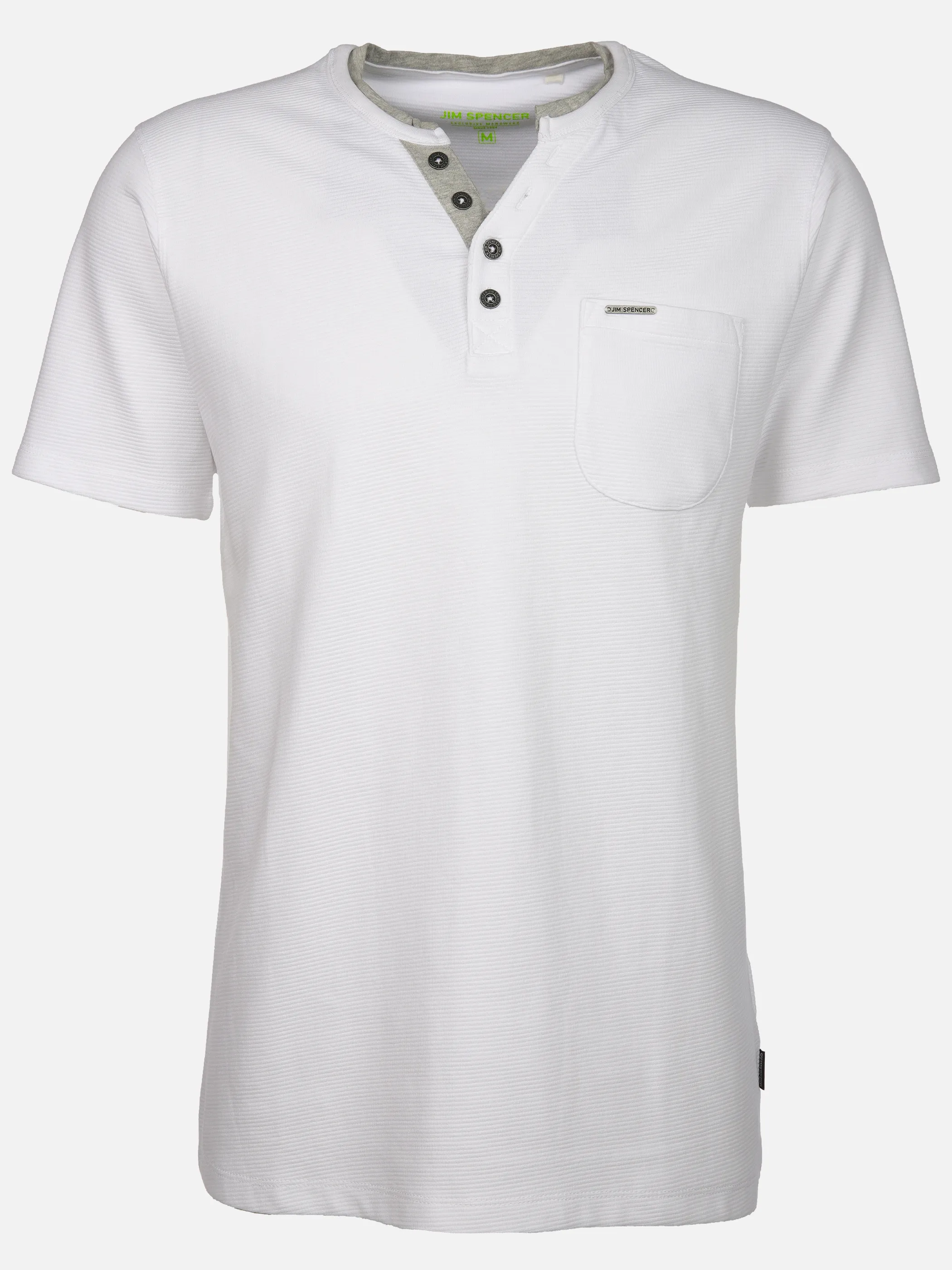 Jim Spencer He. Henleyshirt 1/2 Arm ottoman Weiß 910840 WHITE 1